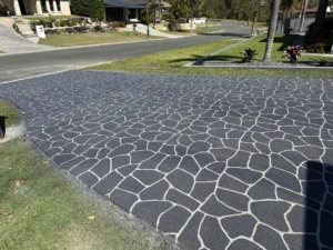Driveway Bushrock Stencil Finish