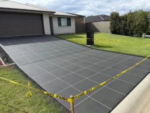 Driveway Resurfaced With a Modern Stencil in Graphite